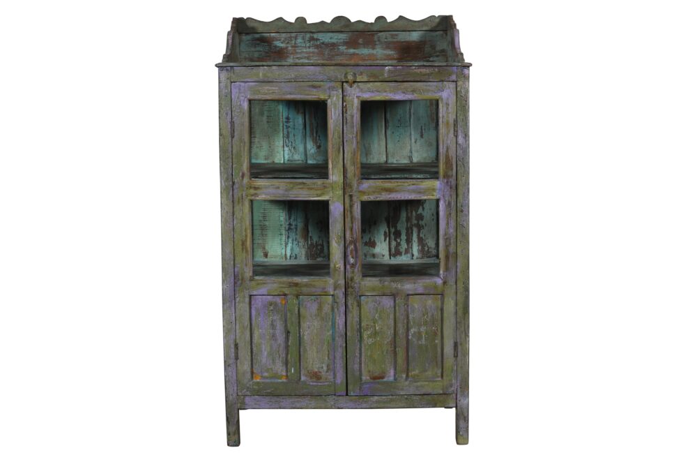 Antique Indian Teak Wood Almirah Kitchen Cabinet Cupboard - Image 2
