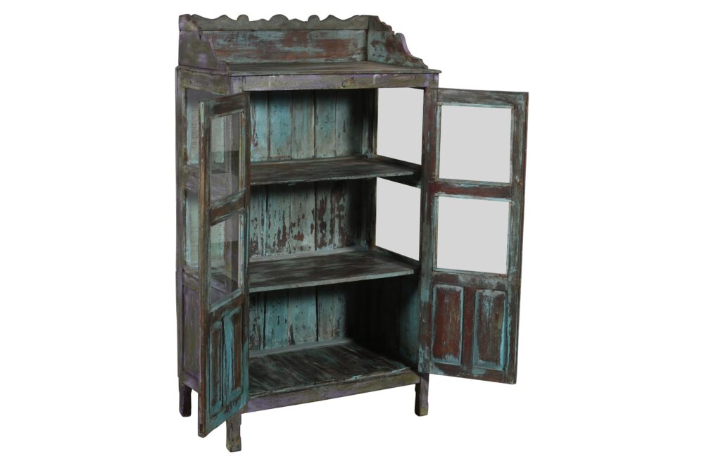 Antique Indian Teak Wood Almirah Kitchen Cabinet Cupboard - Image 3