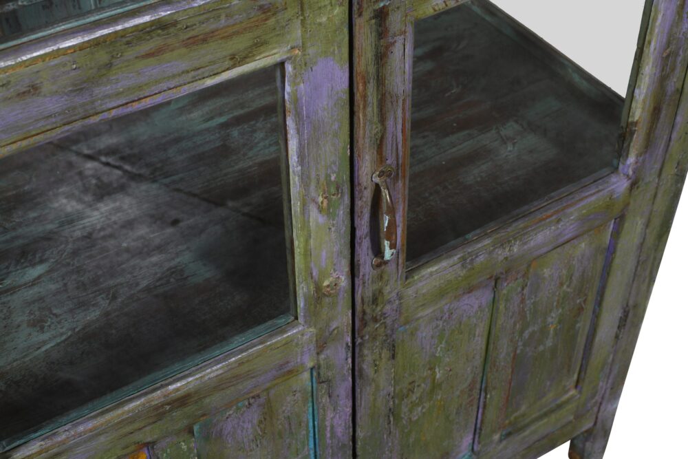 Antique Indian Teak Wood Almirah Kitchen Cabinet Cupboard - Image 4