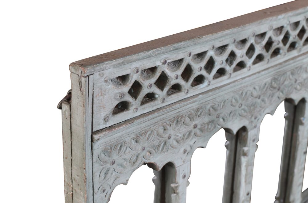 Antique Indian Teak Wood Moghul Style Mirror - Image 3