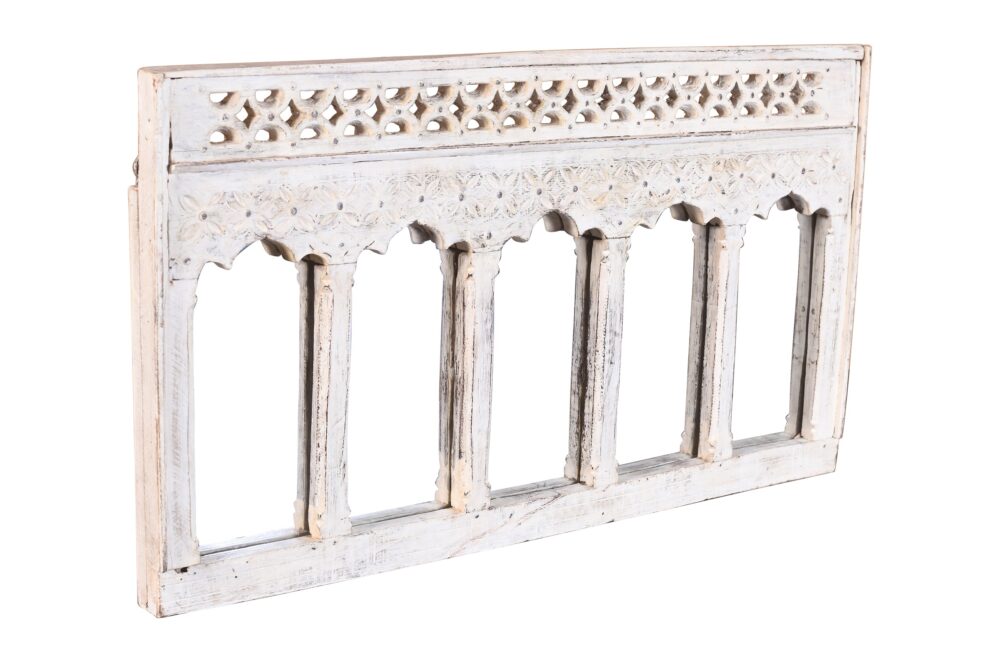 Antique Indian Teak Wood Moghul Style Mirror
