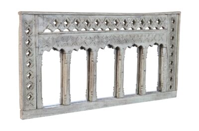 Antique Indian Teak Wood Moghul Style Mirror