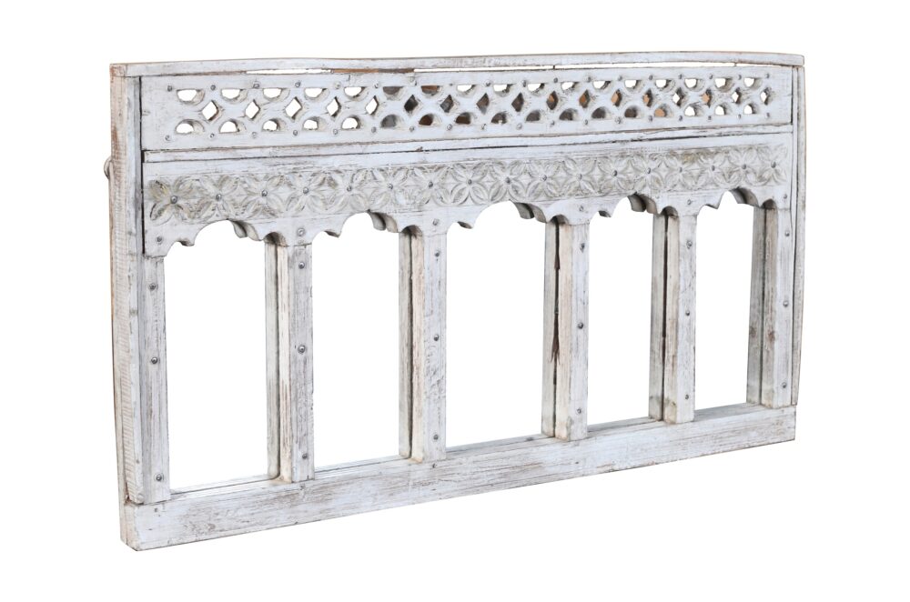 Antique Indian Teak Wood Moghul Style Mirror
