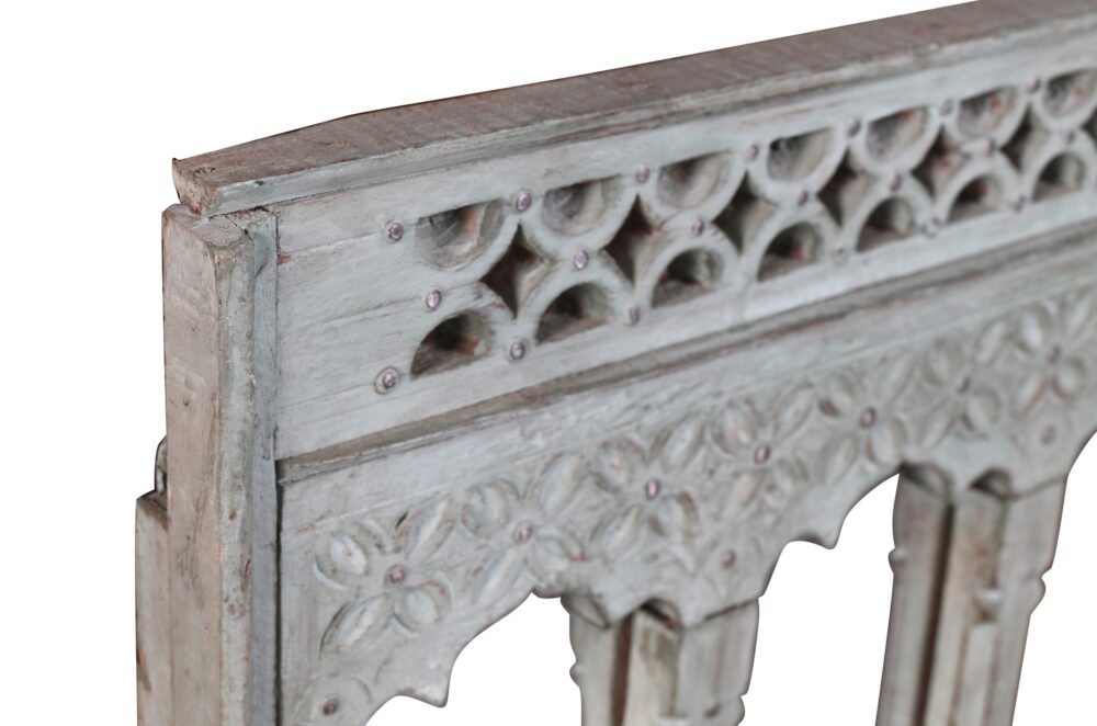 Antique Indian Teak Wood Moghul Style Mirror - Image 3