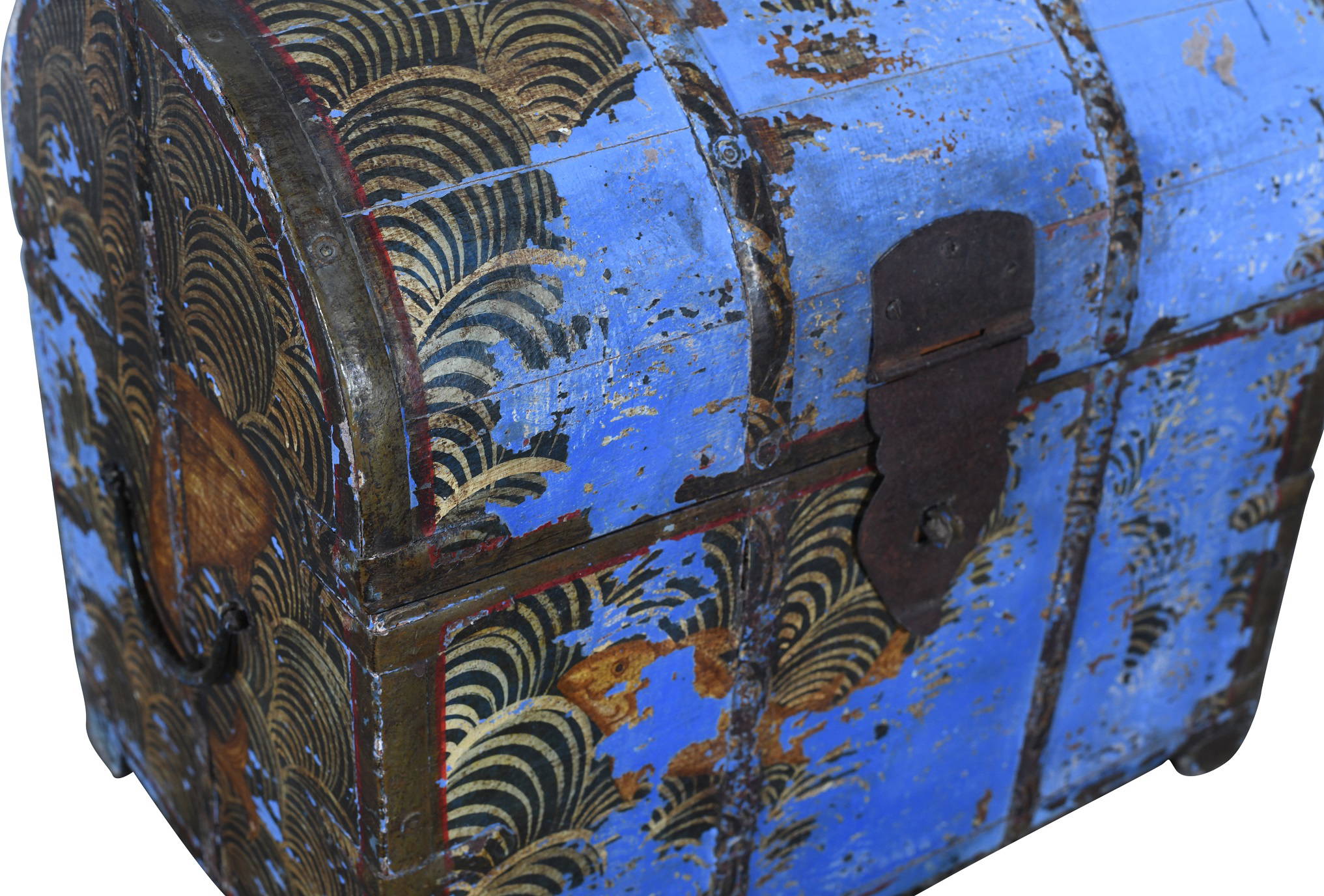 Antique Indian Teak Wood And Brass/iron Bound Drinks Or Bottle Casket - Image 3