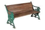Matching Pair Of Antique Indian Cast Iron And Teak Wood Garden Benches In The Form Of A Dragon