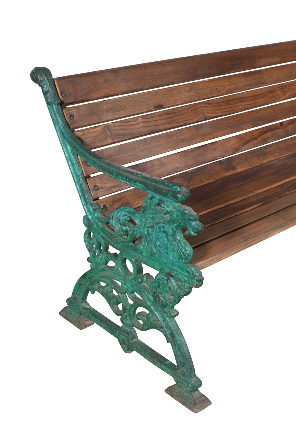 Matching Pair Of Antique Indian Cast Iron And Teak Wood Garden Benches In The Form Of A Dragon - Image 5