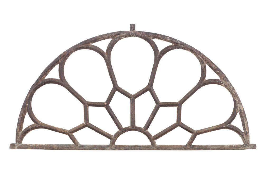 Antique Indian Cast Iron Window Light Mirror