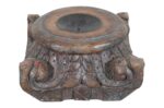 Antique Indian Teak Wood Pillar Base Candle Holder