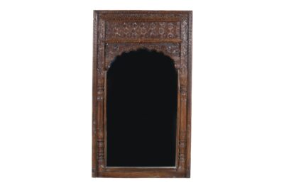 Large Antique Indian Teak Wood Mirror