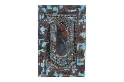 Vintage Indian Teak Wood Wall Mirror