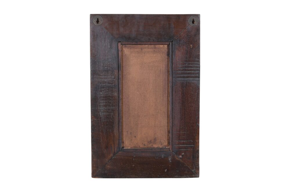 Vintage Indian Teak Wood Wall Mirror - Image 4