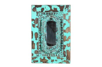 Vintage Indian Teak Wood Wall Mirror