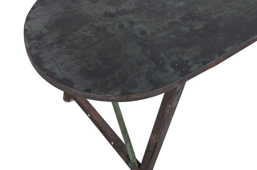 Reclaimed Vintage Indian Iron Metal Table - Image 5
