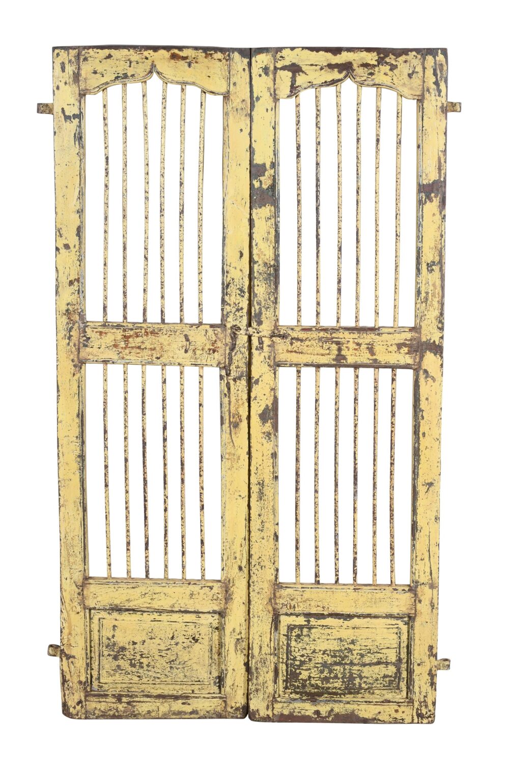 Antique Indian Pair Of Teak Wood Jali Doors