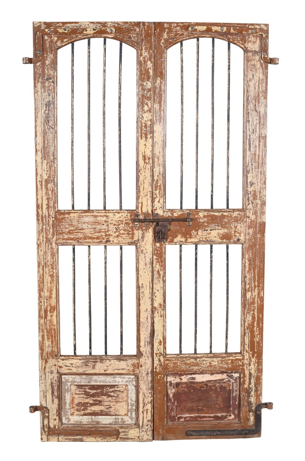 Antique Indian Pair Of Teak Wood Jali Doors