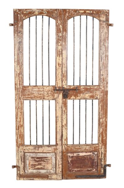 Antique Indian Pair Of Teak Wood Jali Doors