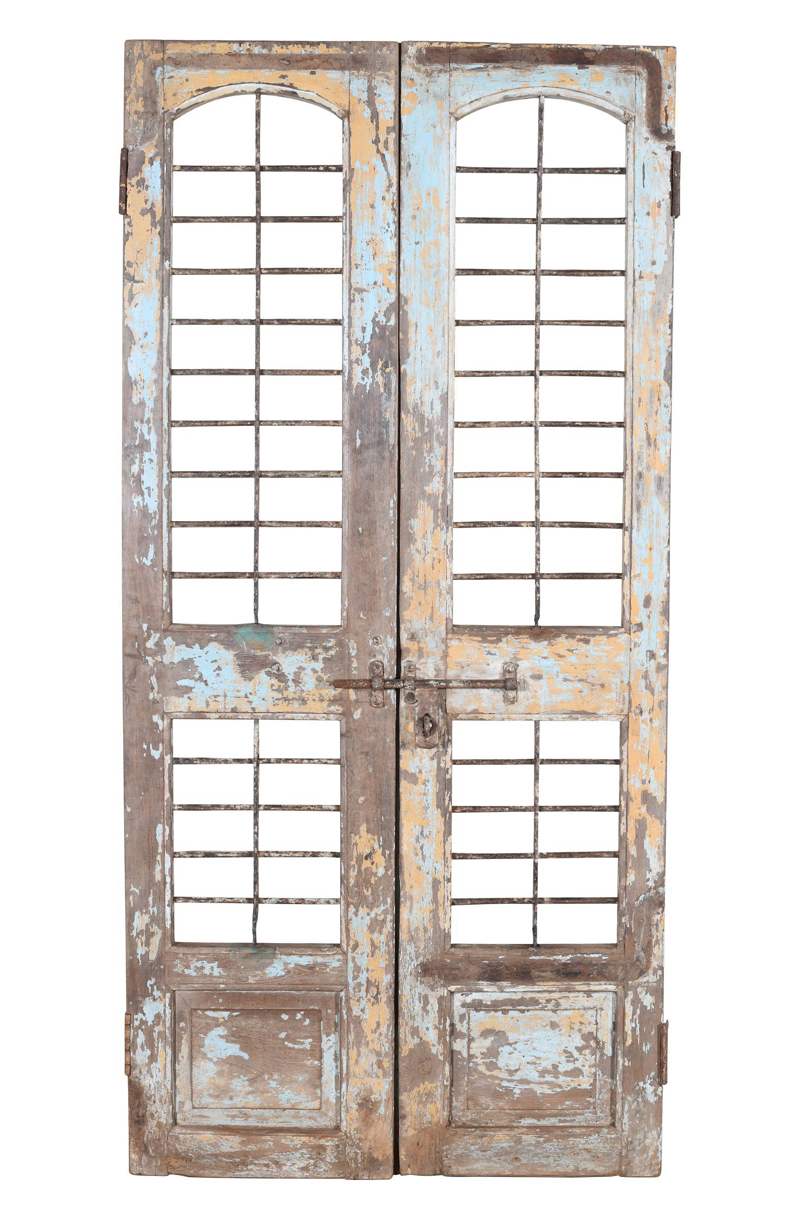 Antique Indian Pair Of Teak Wood Jali Doors - Image 3