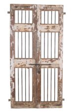 Antique Indian Pair Of Teak Wood Jali Doors