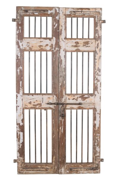 Antique Indian Pair Of Teak Wood Jali Doors