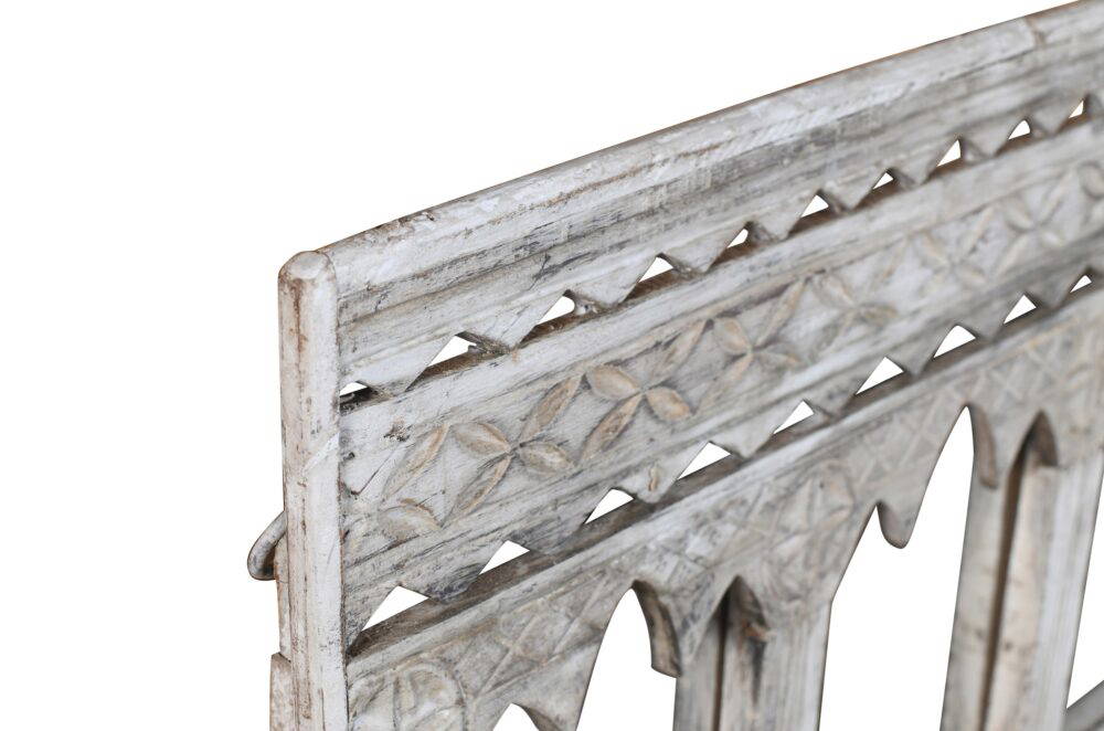 Antique Indian Teak Wood Moghul Style Mirror - Image 3