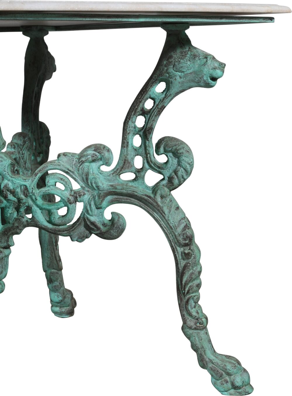 Cast Iron Heavyweight Dining TableWith Marble Top - Image 3