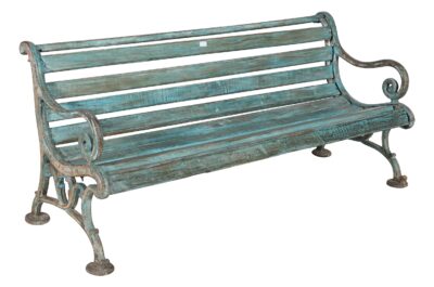 Antique Indian Victorian Cast Iron And Teak Wood Park Or Garden Bench