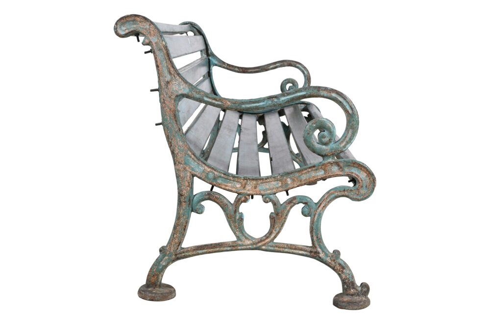 Antique Indian Victorian Cast Iron And Teak Wood Park Or Garden Bench - Image 2