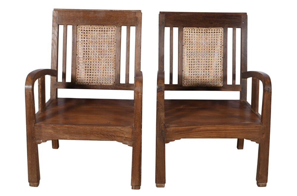 Set Of 4 Antique Indian Teak Wood Plantation Chairs - Image 7