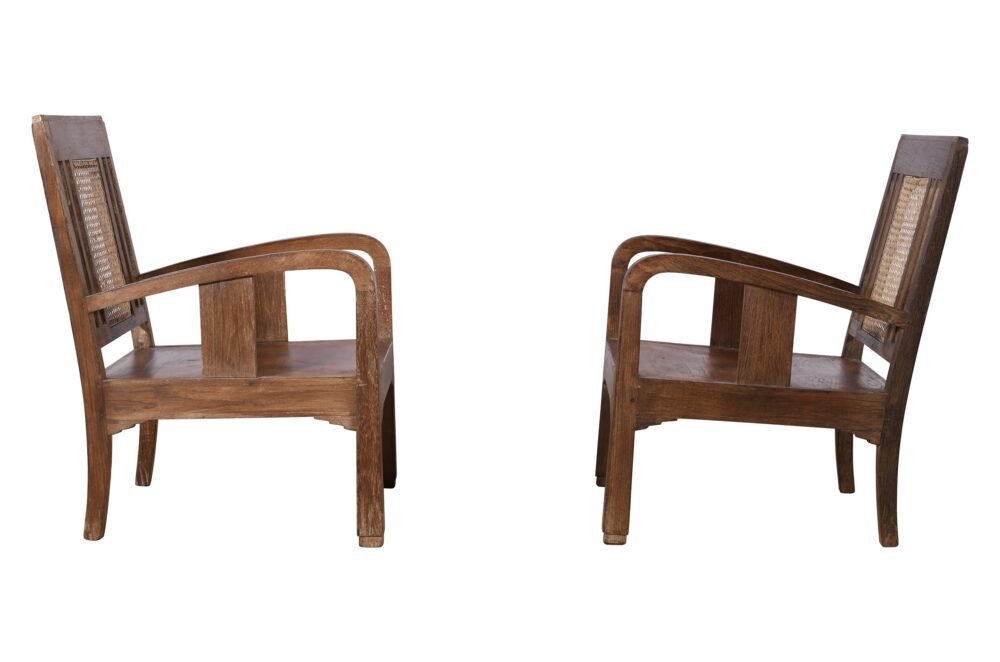 Set Of 4 Antique Indian Teak Wood Plantation Chairs - Image 4