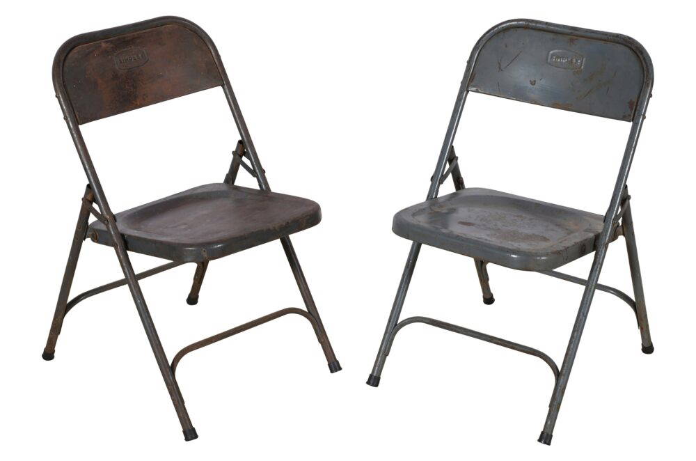 Pair Of Vintage Folding Simplex Indian Iron Garden Or Cafe Chairs - Image 7