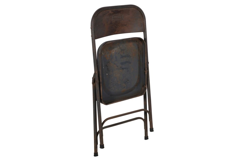Pair Of Vintage Folding Simplex Indian Iron Garden Or Cafe Chairs - Image 4