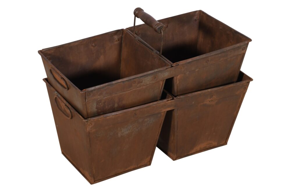 Vintage Indian Iron Double Carriage Pots - Image 4