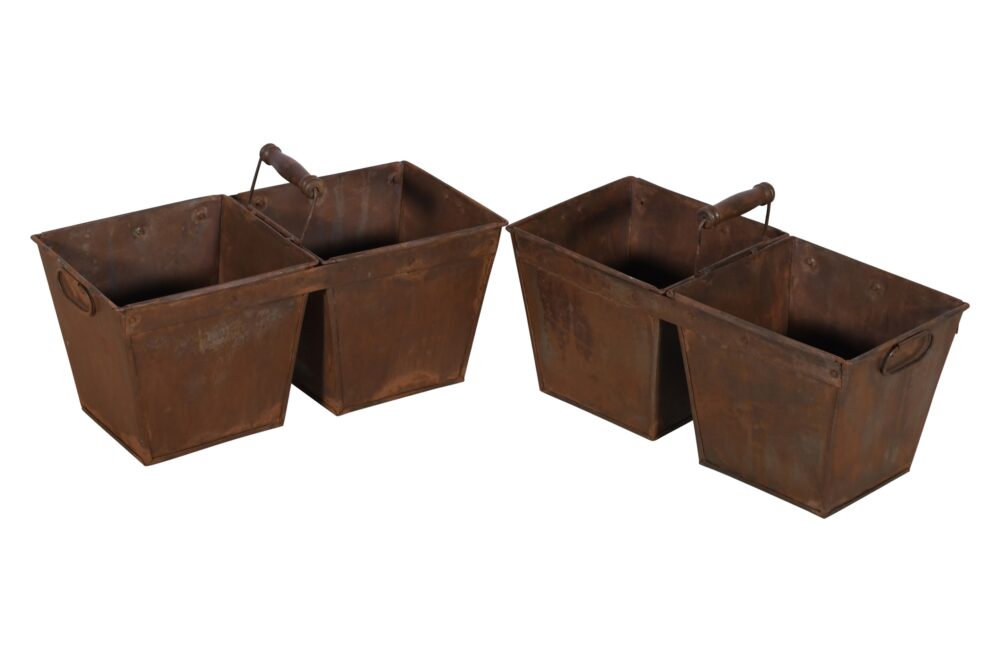Vintage Indian Iron Double Carriage Pots - Image 5