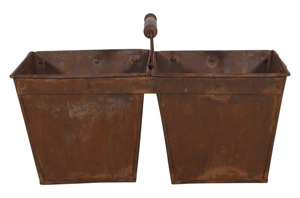 Vintage Indian Iron Double Carriage Pots - Image 7