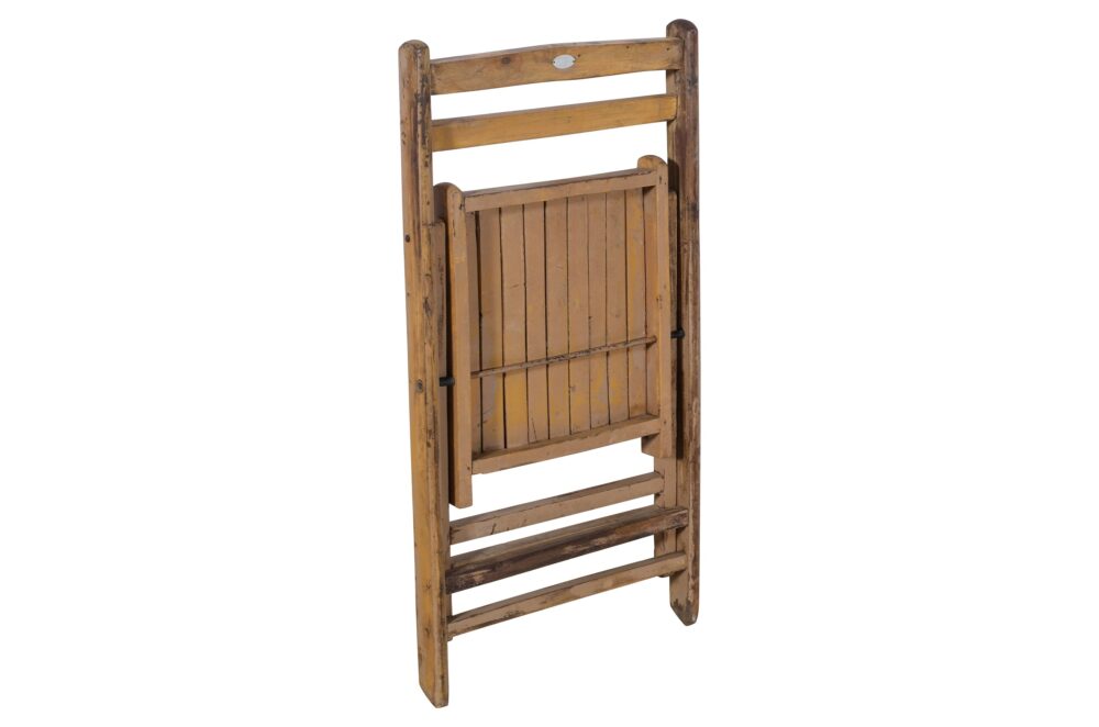 Pair Of Vintage Teak Wood Folding Garden Or Caf? Chairs - Image 4