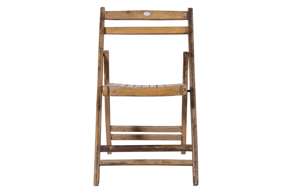 Pair Of Vintage Teak Wood Folding Garden Or Caf? Chairs - Image 2