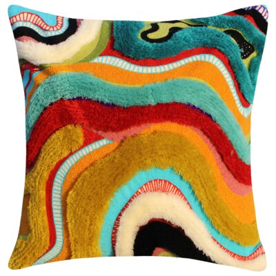 Hand Embroidered Cushion Cover With Poly Fiber Filler