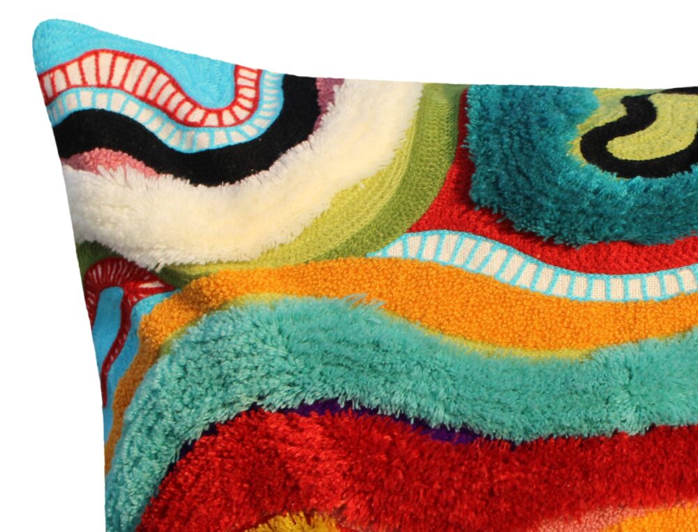 Hand Embroidered Cushion Cover With Poly Fiber Filler - Image 8
