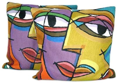 Embroidered Cushion Cover With Poly Fiber Filler