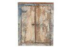 Antique Indian Teak Wood Shutter Windows Mirror
