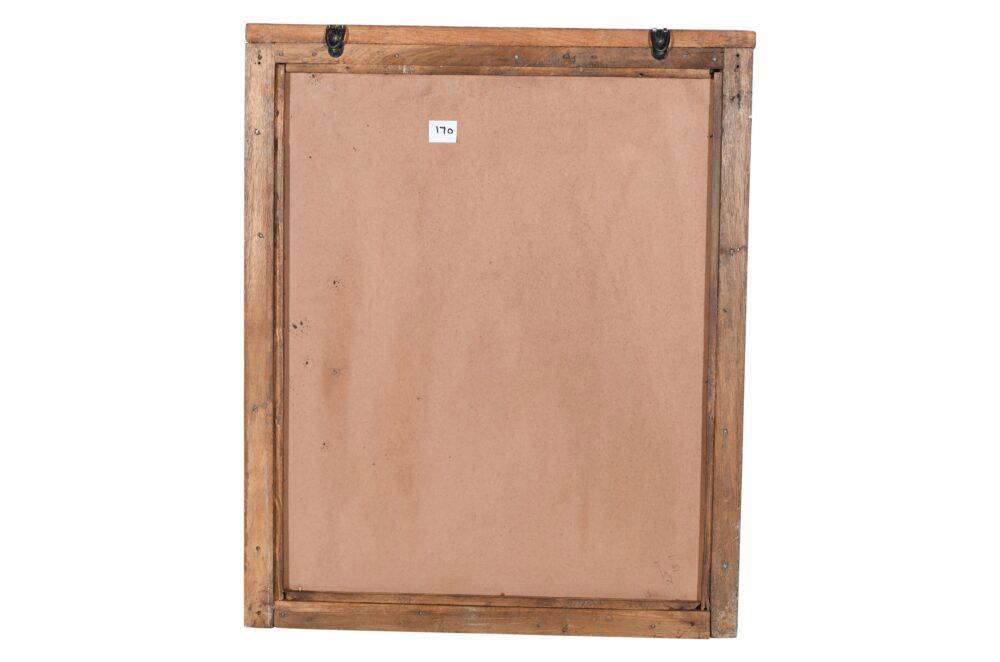 Antique Indian Teak Wood Shutter Windows Mirror - Image 3