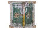 Antique Indian Teak Wood Shutter Windows Mirror