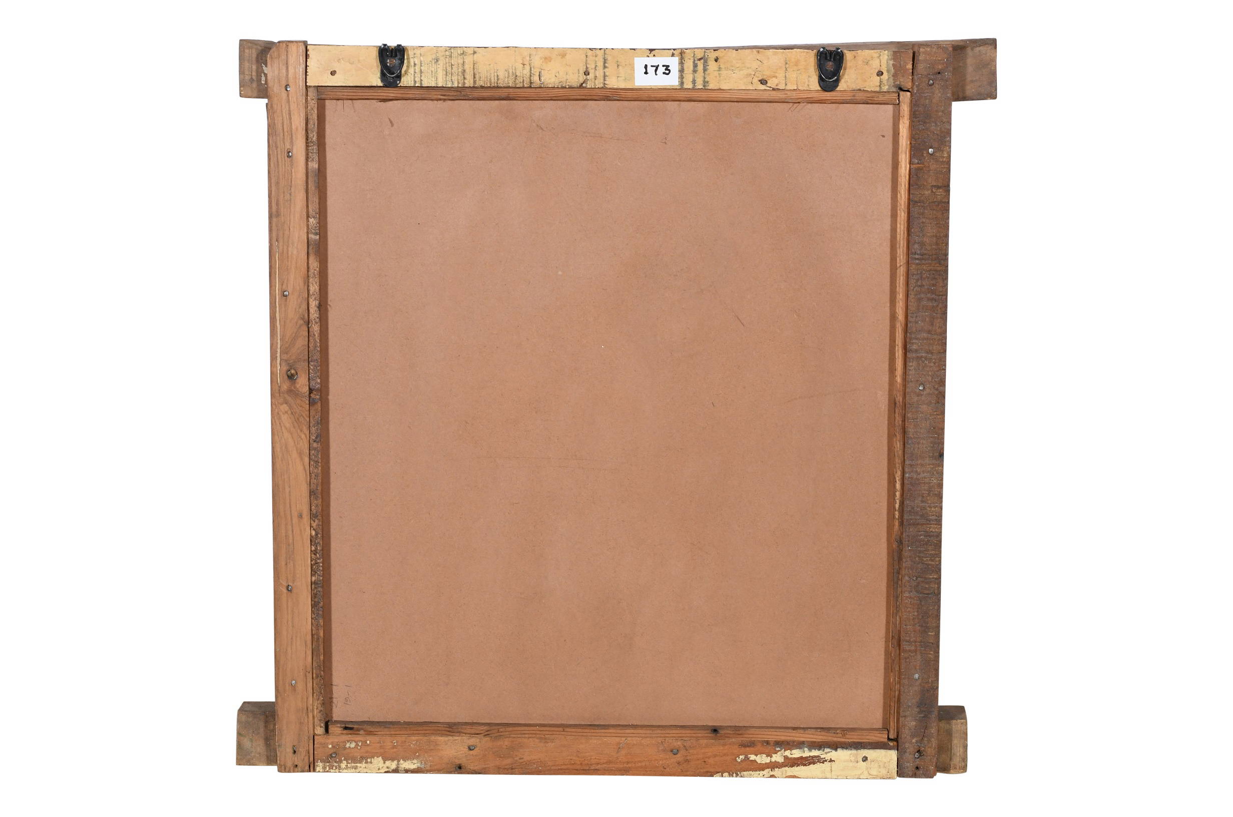 Antique Indian Teak Wood Shutter Windows Mirror - Image 3