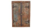 Antique Indian Teak Wood Shutter Windows Mirror