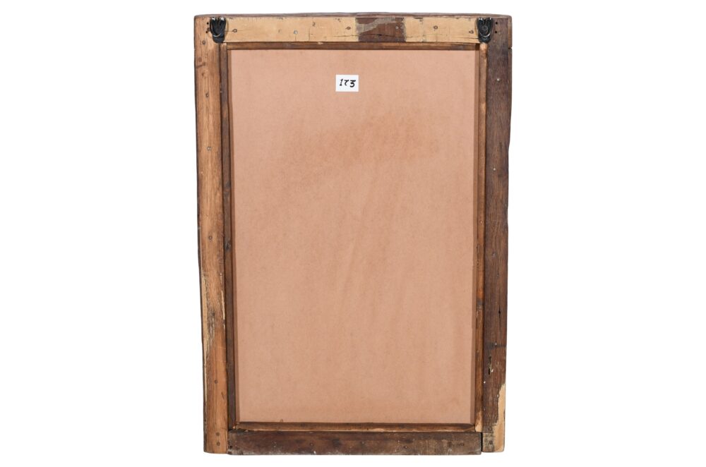 Antique Indian Teak Wood Shutter Windows Mirror - Image 3