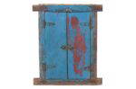 Antique Indian Teak Wood Shutter Windows Mirror