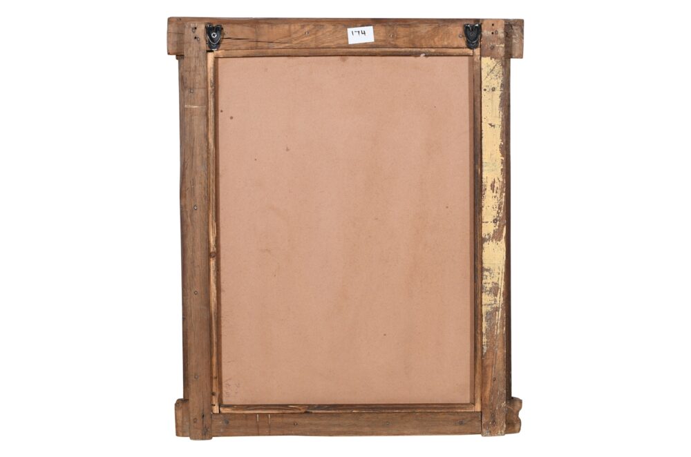 Antique Indian Teak Wood Shutter Windows Mirror - Image 3