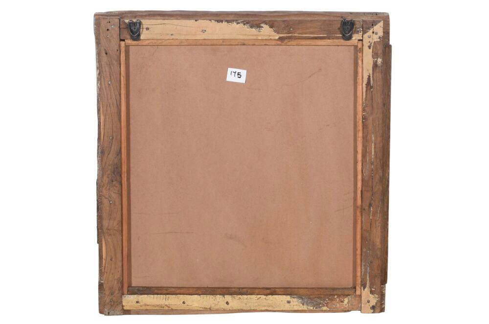 Antique Indian Teak Wood Shutter Windows Mirror - Image 3