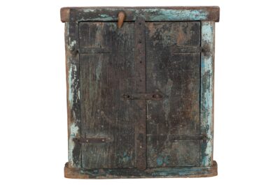 Antique Indian Teak Wood Shutter Windows Mirror